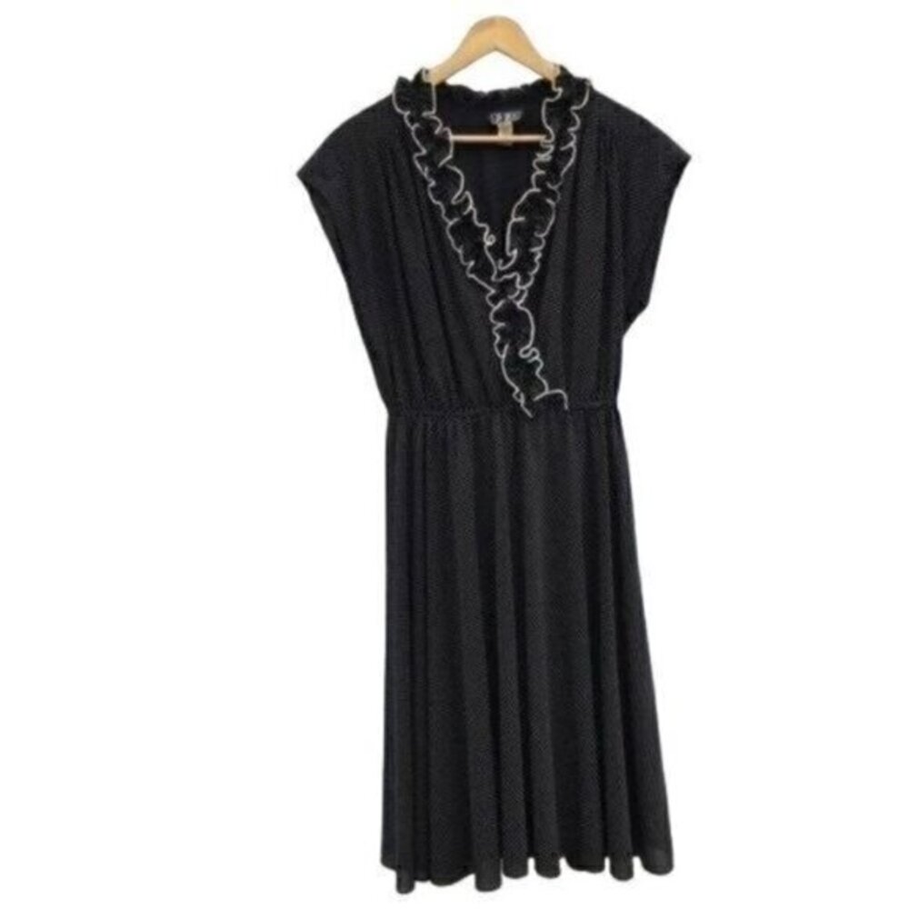 Vintage Retro Swing Dress Polka Dot Ruffle 1940/50s